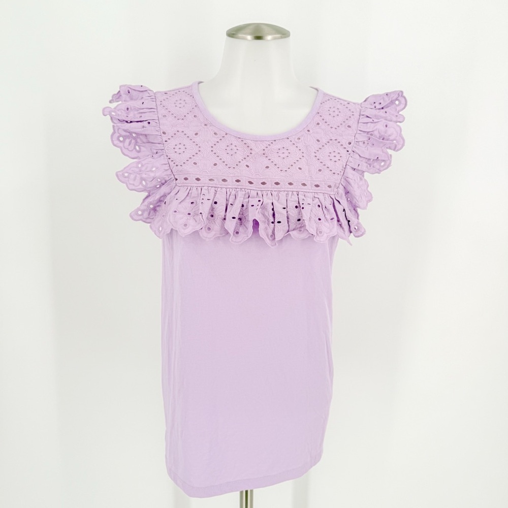 Lilly Pulitzer Lavender Eyelet Ruffle Blouse